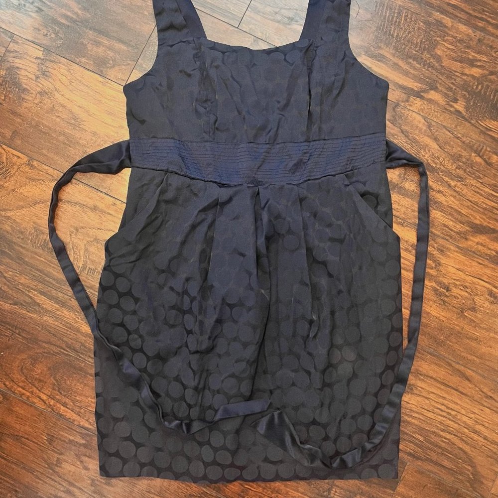 Navy blue polka dot cocktail dress